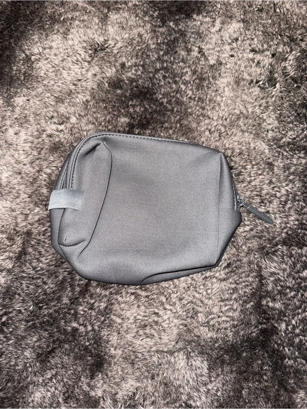 BaubleBar Heather Gray Neoprene Take It Away Storage Pouch Travel Cosmetic Bag